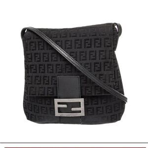 Fendi Zucchino FF Messenger Bag Vintage